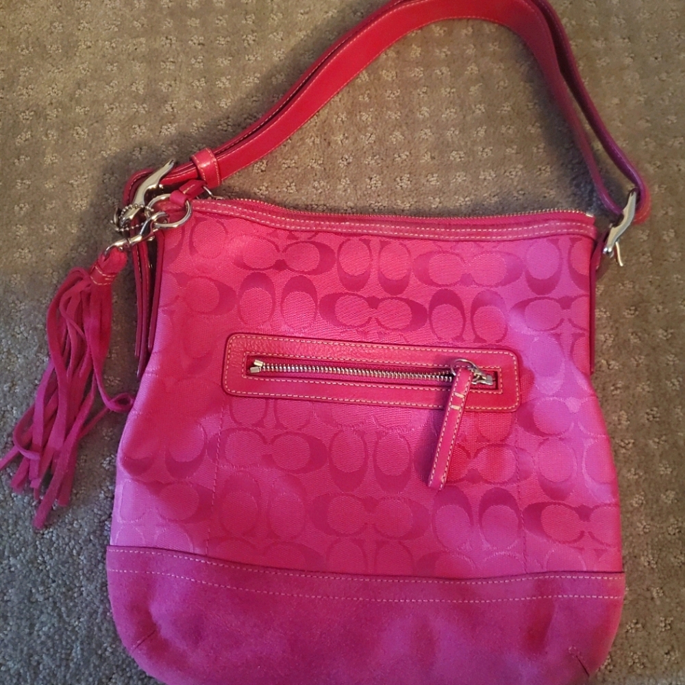 Coach Shoulder Bag- Pink Fuschia